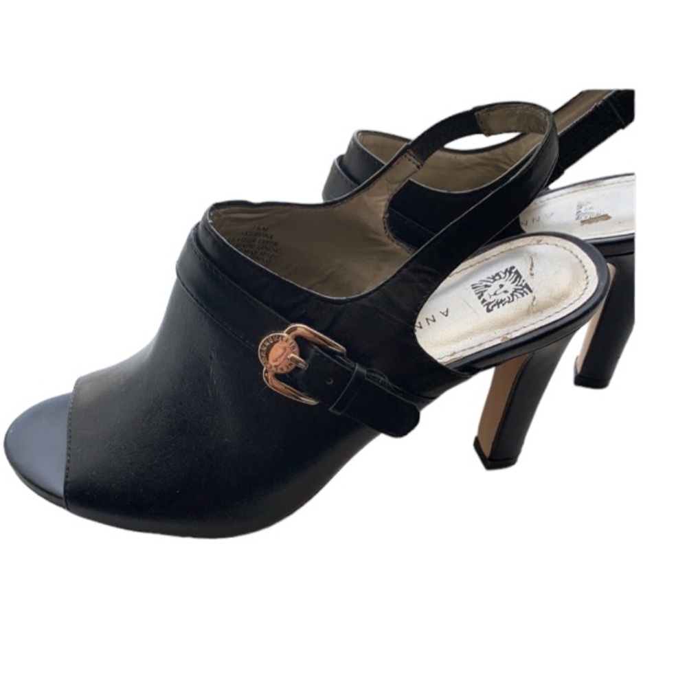 Anne Klein leather open toe high heel sandal
